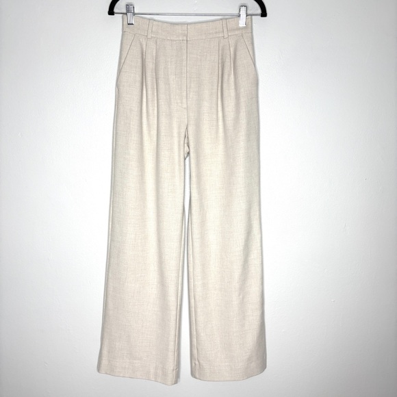 Abercrombie & Fitch Sloane Tailored Wide Leg Dress Pants In Ivory Size 26/2 - Picture 4 of 10